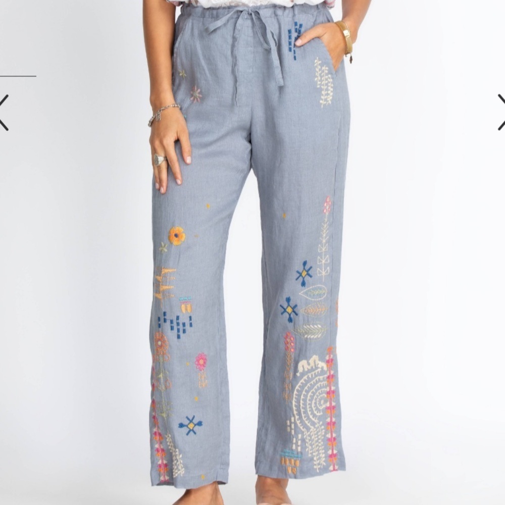 Johnny Was Elektra Linen Pants Size XS.  NWT